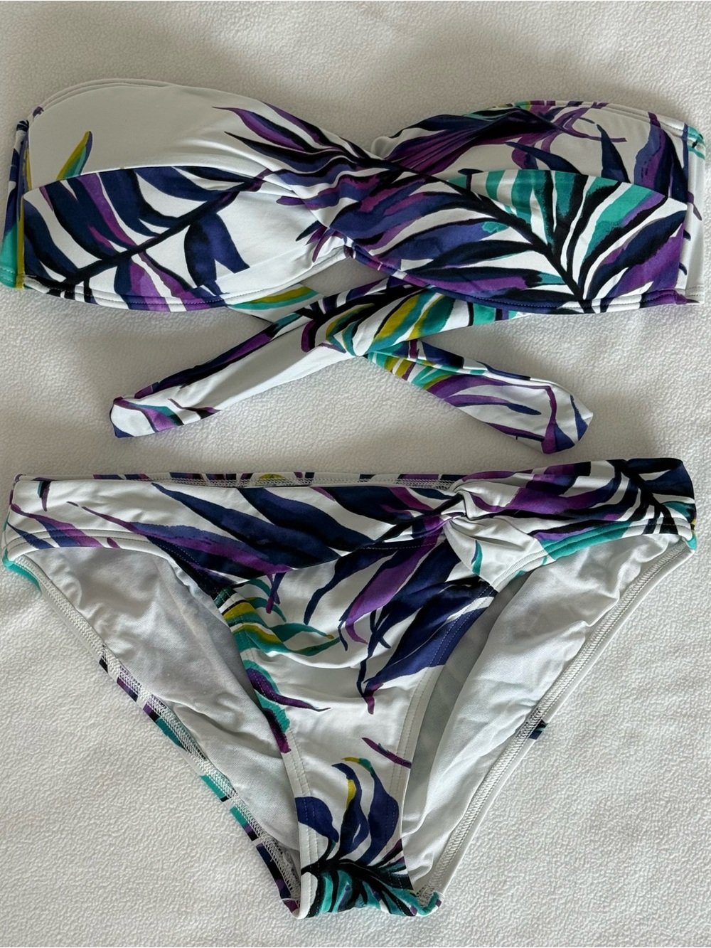 Tommy Bahama-Tropical Leaf Print Bandeau Bikini Set